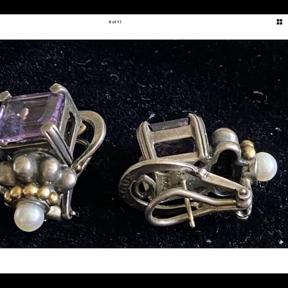 Lagos caviar amethysts  set earrings, bracelet & ring 7 - Picture 6 of 12